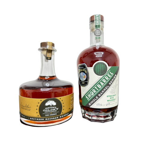 13TH Colony Cask Strength Bourbon 750ml & Short Barrel Rye SINGLE BARREL 11 YRS 750ml Combo pack