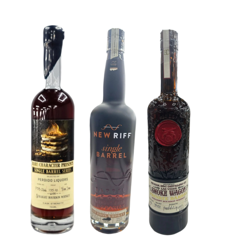 Rare Character 8yrs + Smoke Wagon Private Barrel 7Yrs + New Riff Single Barrel Bourbon Combo